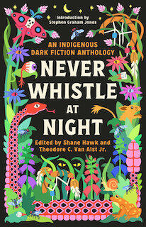 Never Whistle at Night: An Indigenous Dark Fiction Anthology, Book Cover